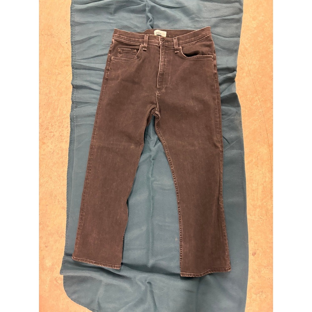 ASKK NY Stone Black High Rise Cropped Flare Jeans W1222K927 Made in USA Size‎ 30
